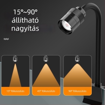Mini akvárium LED spotlámpa, zoomolható, 3W, PC, 0104-H spotlámpa, 200 g