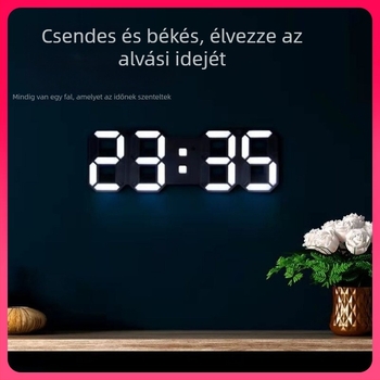 3D LED falióra ébresztővel, hőmérővel, örök kalendáriummal, világító számok