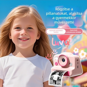 CP01 Gyerekek Nyomtató Kamerája – 2,4 hüvelykes LCD, 48MP, TF-kártya, ABS ház