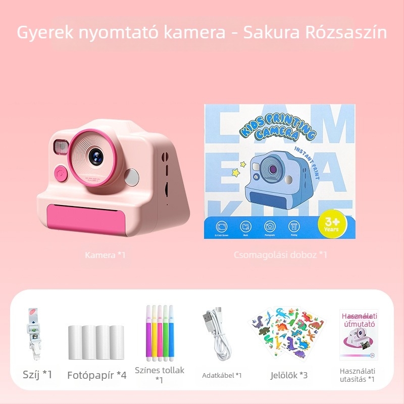 CP01 Gyerekek Nyomtató Kamerája – 2,4 hüvelykes LCD, 48MP, TF-kártya, ABS ház