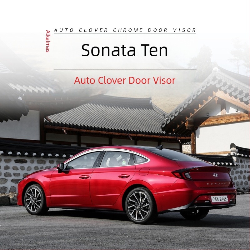 Auto Clover / Oakesford Sonata 9–11 generációs esővédők, elektroplattált bevonatú, ABS, ragasztóval történő telepítés, 6 darabos készlet