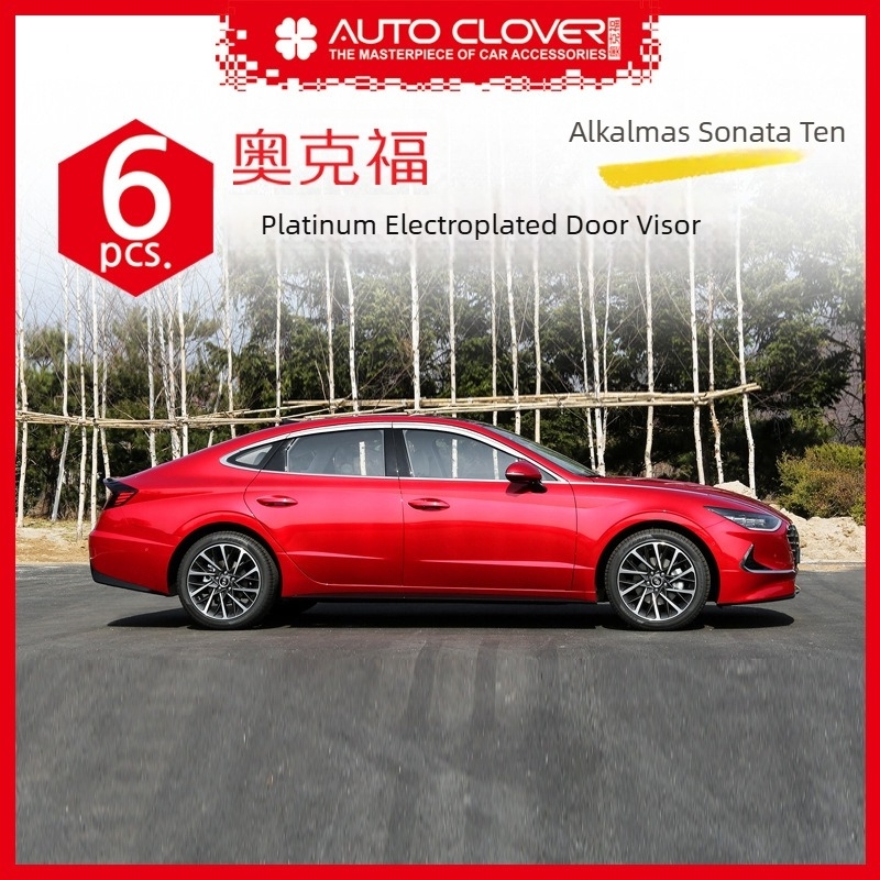 Auto Clover / Oakesford Sonata 9–11 generációs esővédők, elektroplattált bevonatú, ABS, ragasztóval történő telepítés, 6 darabos készlet