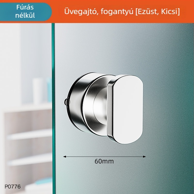 Üveg tolóajtó fogantyú — fúrás nélkül, erős szívóerő; ABS anyag, korrózióálló felület; ajtókhoz és ablakokhoz