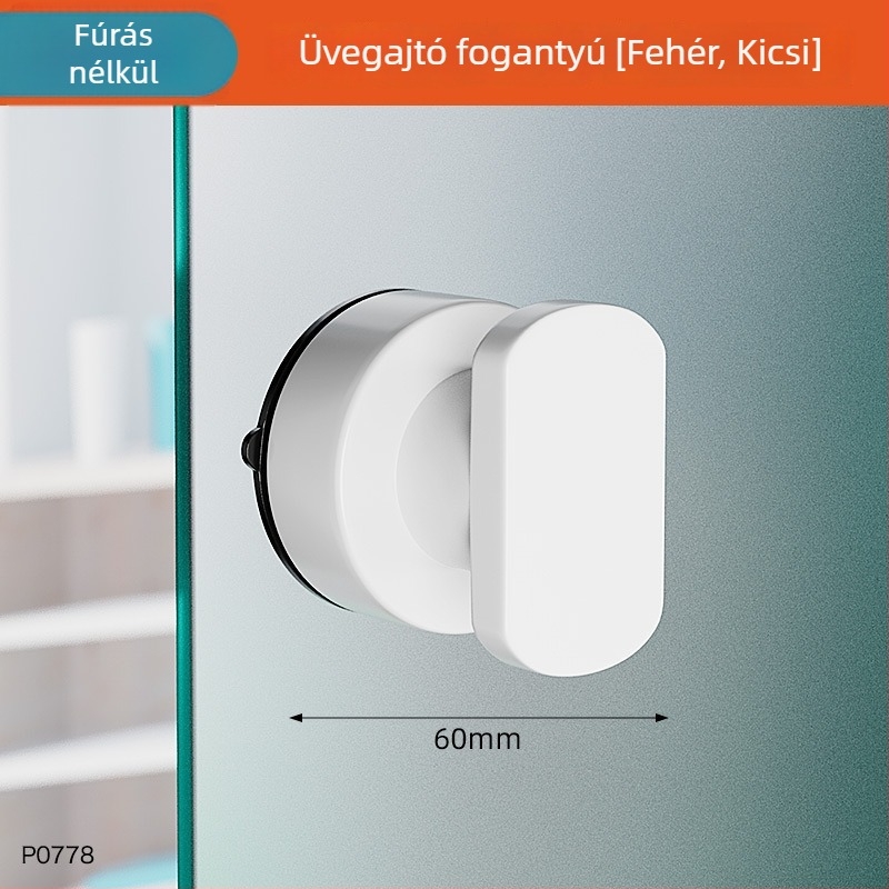 Üveg tolóajtó fogantyú — fúrás nélkül, erős szívóerő; ABS anyag, korrózióálló felület; ajtókhoz és ablakokhoz