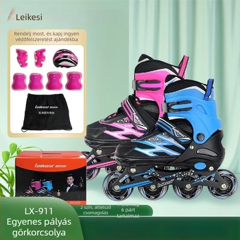 Rex inline korcsolyák kezdőknek, uniszex, teljes készlet, PU kerekek, egy sor, felső PU+háló, talp gumi