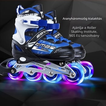 Gyerekeknek szánt inline korcsolyák PU+szövött felsőrésszel, kerék alumíniumötvözetből, gumírozott talp, egy soros kivitel
