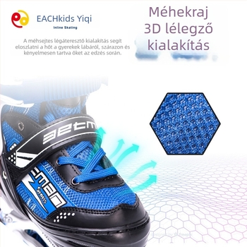 Gyerekeknek szánt inline korcsolyák PU+szövött felsőrésszel, kerék alumíniumötvözetből, gumírozott talp, egy soros kivitel