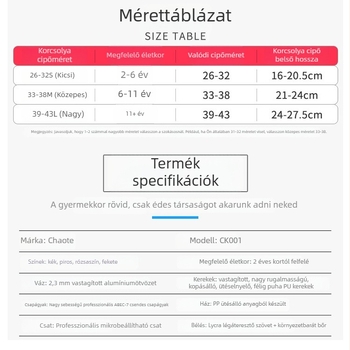 Felnőtt uniszex görkorcsolyák állítható mérettel és világító PU kerekekkel