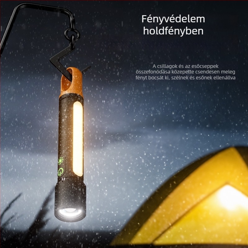 Alumínium LED zseblámpa, ultra fényes, hosszú üzemidejű kültéri vészvilágítás optikai zoommal és kézi töltővel