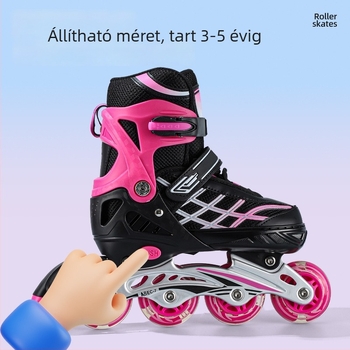 Általános használatú inline korcsolyák, PU+ hálós felső rész, PU gumis kerekek, egy soros keréktípus