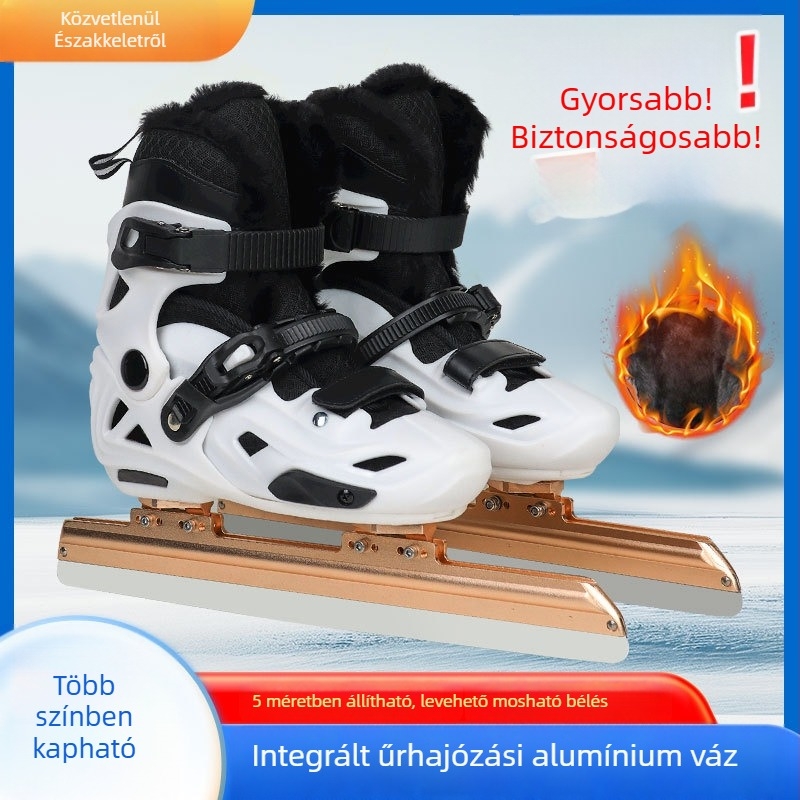 Heat állítható méretű jégkorcsolya, professzionális gyorskorcsolya cipő, plüss meleg bélés, valódi jégre, férfiak és nők.