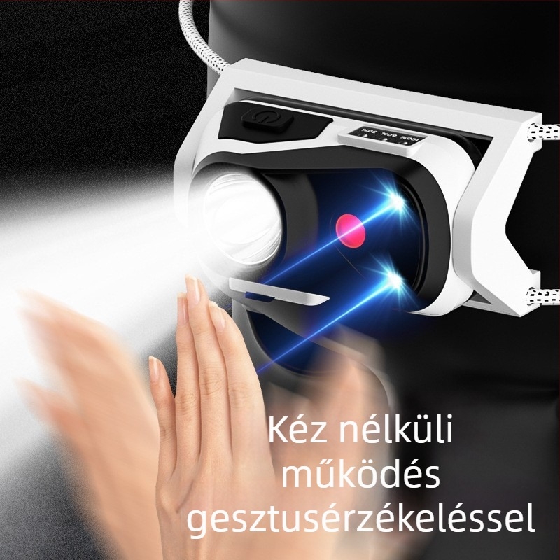 Újratölthető LED fejlámpa éjszakai horgászathoz – Vízálló, 5W, 600 mAh, 360° forgás, Töltővel