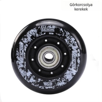 PU görkorcsolya kerekek, 64/68/70/72/76/80 mm, magas rugalmasságú, sík felületű virágmintás kerekek