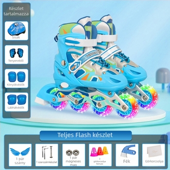 Gyerek görkorcsolya - állítható, PU + hálós felsőrész, PVC kerekek, egy soros, Michiki