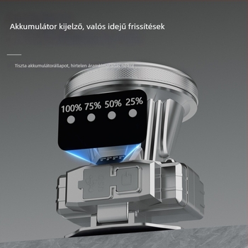 LED fejfényszoró alumínium ötvözet testtel, 3600 mAh akkumulátor, újra feltölthető, töltő tartozék, hatótávolság 200–500 m