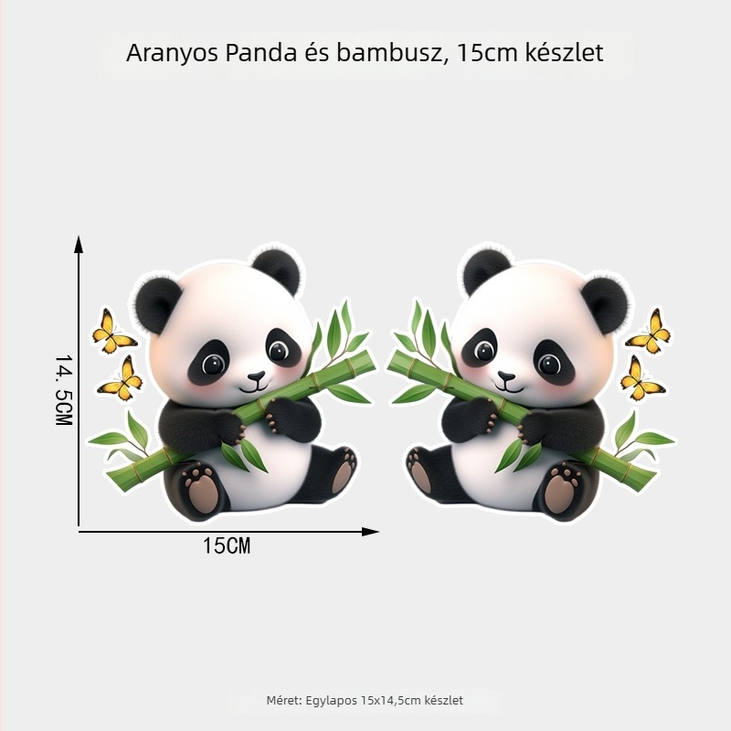 Autó karosszéria matrica panda karikatúra dizájnnal, szerelés szalag típusú (Anyag: matrica; Minta: Állatok; Típus: Karosszériás matrica; Szerelés: Szalag)