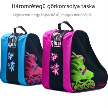Gyerekeknek szánt görkorcsolya hátizsák háromrétegű dizájnnal, PVC külső, PU kerekek
