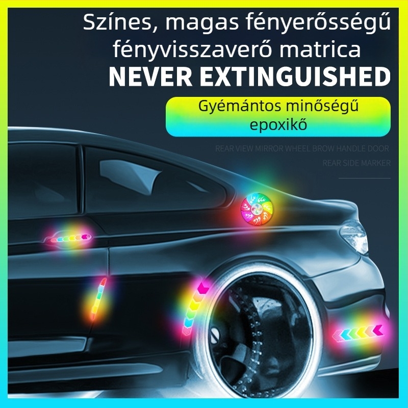 Ütközésvédő szalag színes fényvisszaverő matricákkal általános használatra