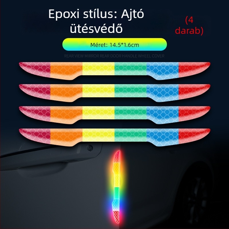 Ütközésvédő szalag színes fényvisszaverő matricákkal általános használatra