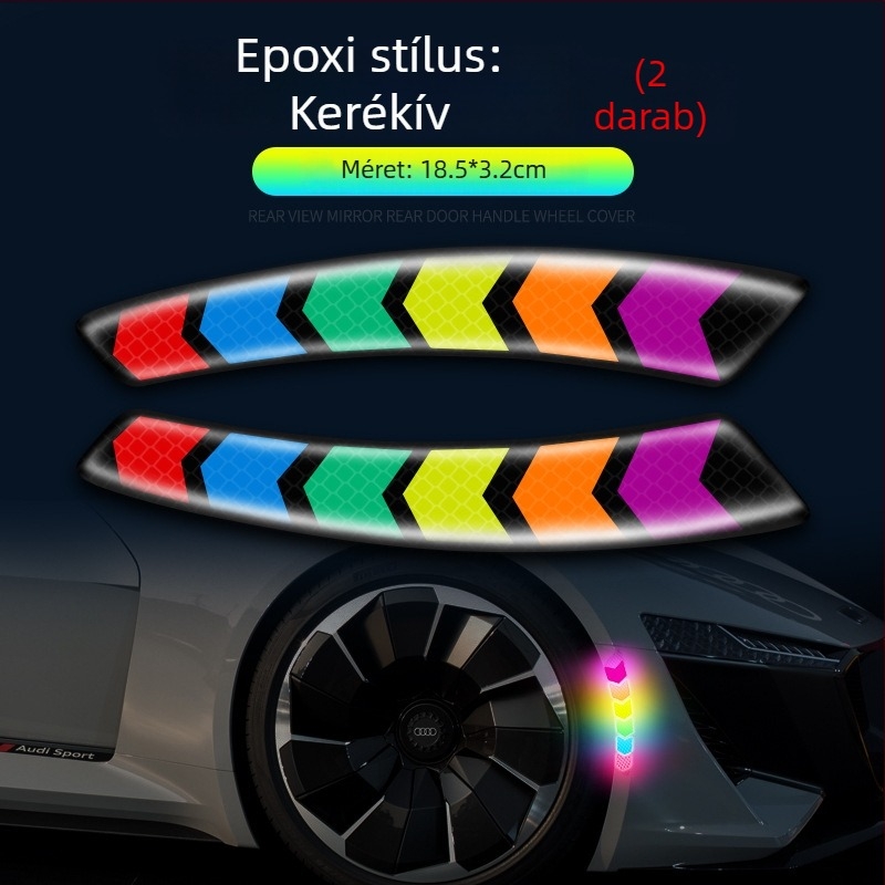 Ütközésvédő szalag színes fényvisszaverő matricákkal általános használatra