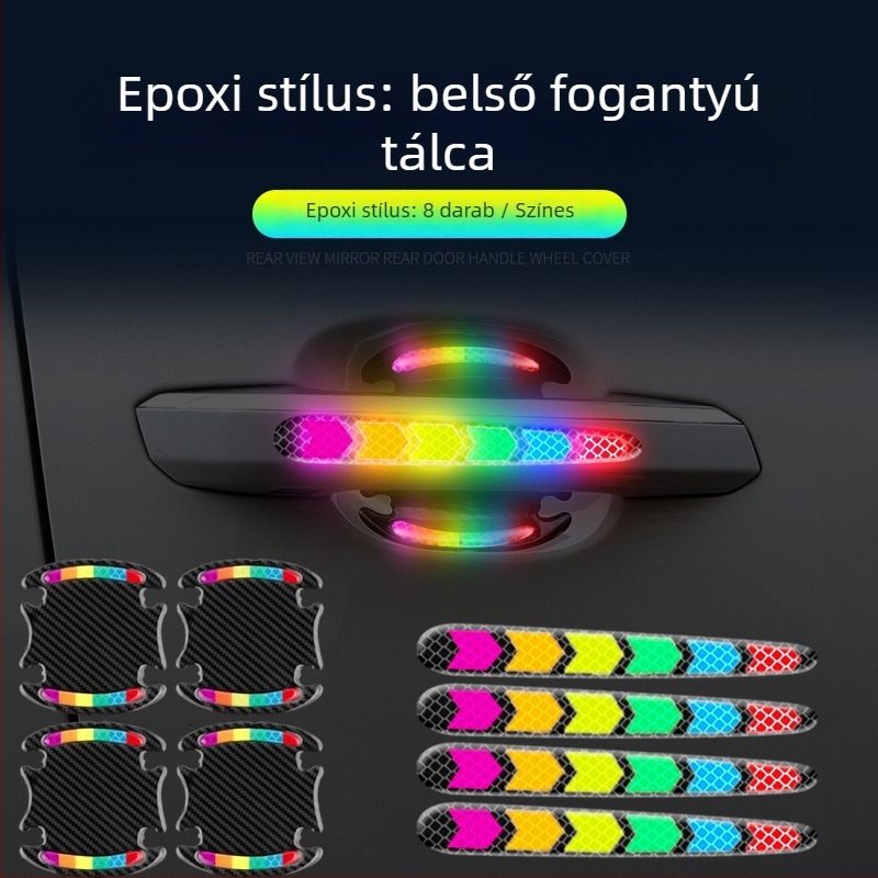Ütközésvédő szalag színes fényvisszaverő matricákkal általános használatra