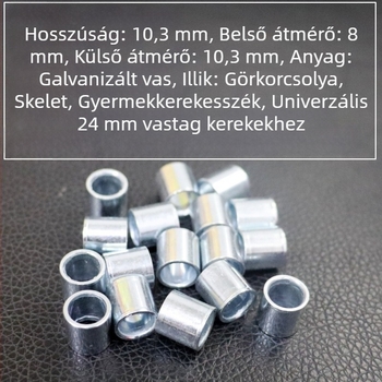 Roller skates kiegészítők – tengely hüvelyek középső csővel – csúszásmentes, galvanizált vas