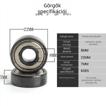 608Z gyors, csendes görkorcsolya csapágy készlet, egyrészes, 16 darabos, kompatibil görkorcsolyával, gördeszkával és drift boarddal
