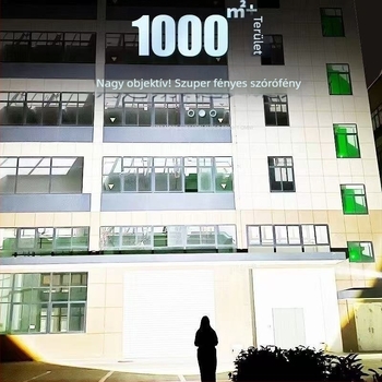 Cső alakú LED elemlámpa állítható fókuszálással – újratölthető, 1500mAh, 10W, 100–200 m hatótáv, ABS test