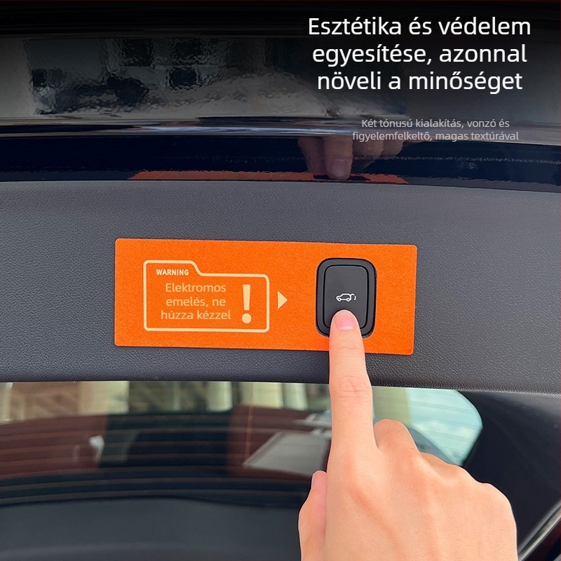 Wenjie M7/M8/M9-hez készült speciális autó matricák figyelmeztető jellel, velúr anyag, ragasztóval történő felszerelés.