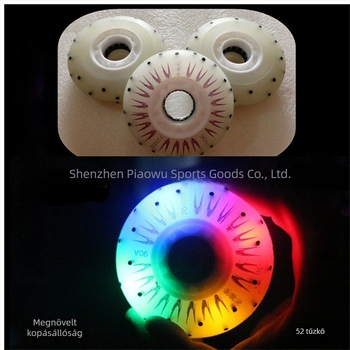 White Aurora színes LED görkorcsolya 52 Firestones