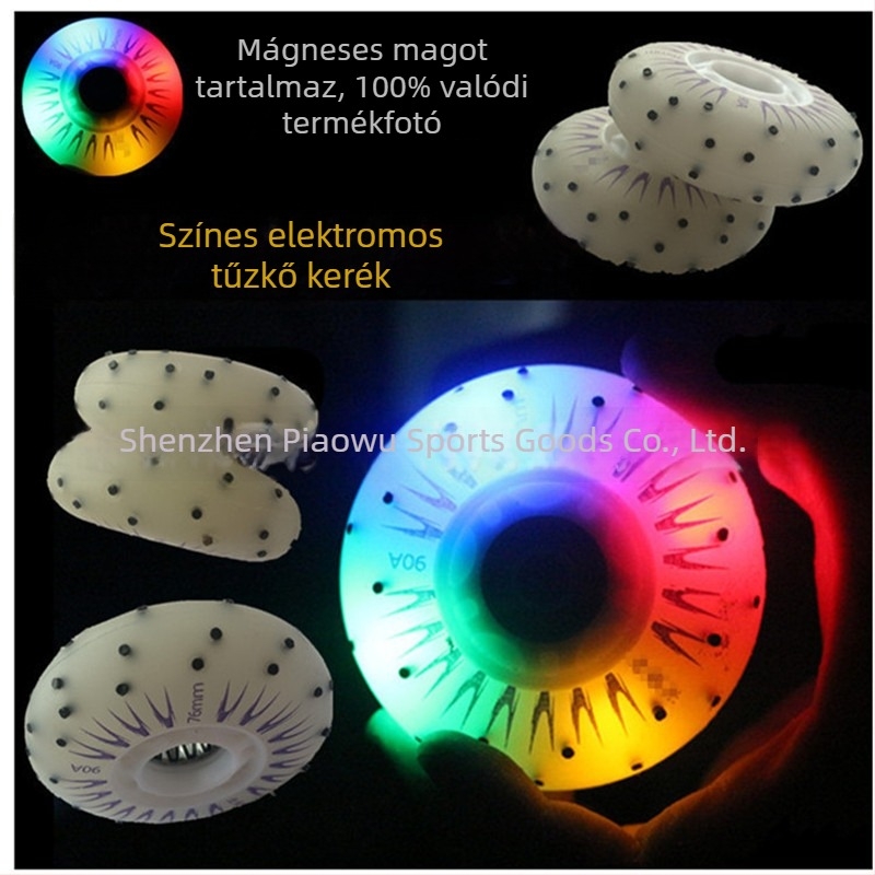 White Aurora színes LED görkorcsolya 52 Firestones