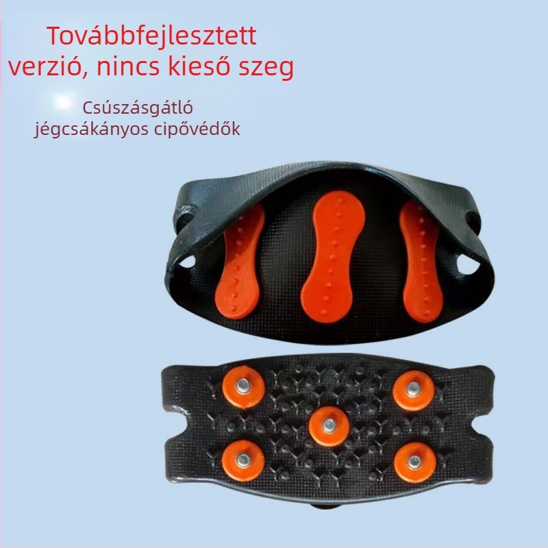 Szilikon cramponok cipőkhöz túrázáshoz, csúszásmentes talpvédők jégcsapokkal