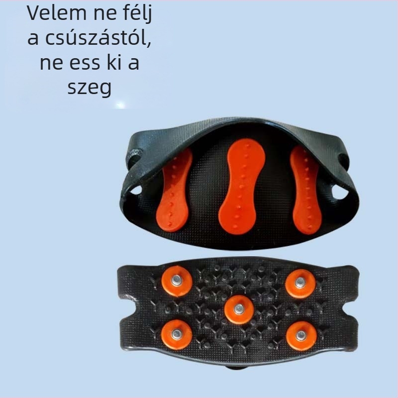 Szilikon cramponok cipőkhöz túrázáshoz, csúszásmentes talpvédők jégcsapokkal