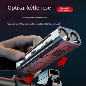 2-in-1 kerékpár első lámpa és zseblámpa, LED 5W, 800 mAh-s újratölthető akkumulátor, vízálló