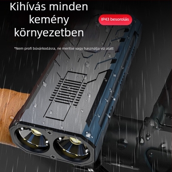 2-in-1 kerékpár első lámpa és zseblámpa, LED 5W, 800 mAh-s újratölthető akkumulátor, vízálló