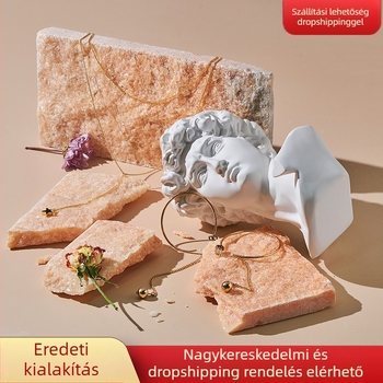 Kőfej díszfigura – rekvizit ékszerek fotózásához, dekoratív készlet