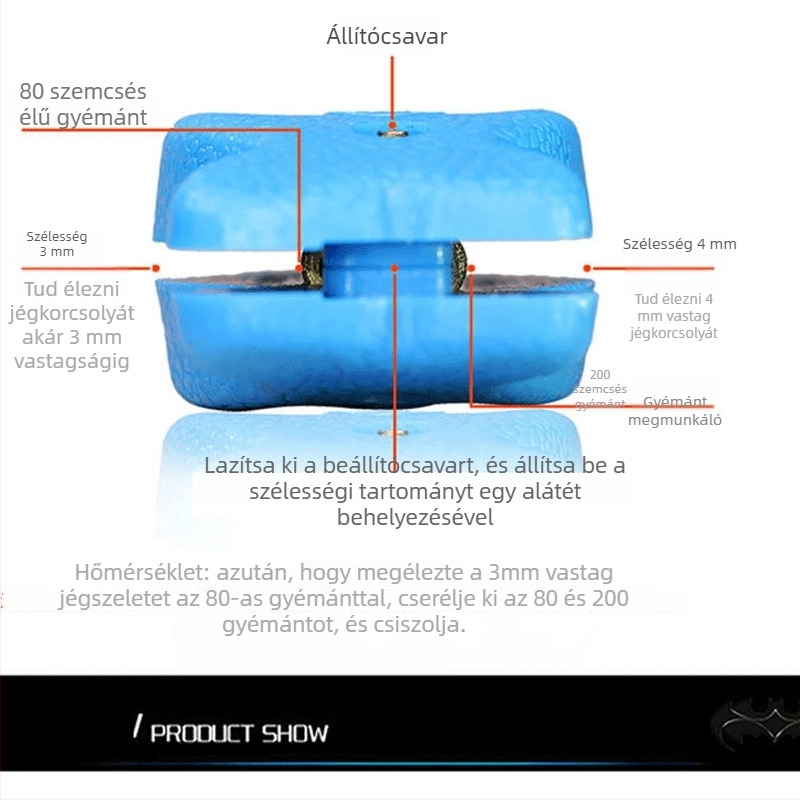Gyémánt mintázatú jégkorcsolya élező, kézi működésű, gyémánt anyag, Hebei eredet