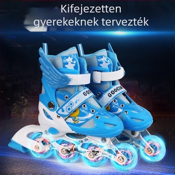 Kangtai Wolf gyerek görkorcsolya — PU hálós felsőrész, egy soros kerekek, ABS kerekek, PU talp