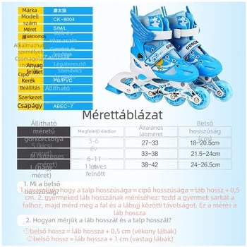Kangtai Wolf gyerek görkorcsolya — PU hálós felsőrész, egy soros kerekek, ABS kerekek, PU talp