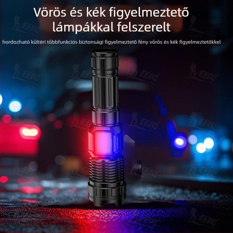 X90 teleszkópos zoomos zseblámpa, digitális kijelző, LED fény, 800–5000 mAh akkumulátor, újratölthető
