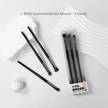 Hordozható sminkecset-készlet: szemöldök árnyék ecset, alapozó ecset, kontúr ecset és szemhéj árnyék ecset