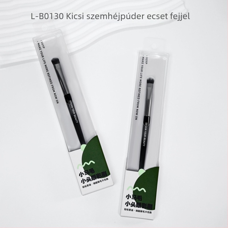 Hordozható sminkecset-készlet: szemöldök árnyék ecset, alapozó ecset, kontúr ecset és szemhéj árnyék ecset