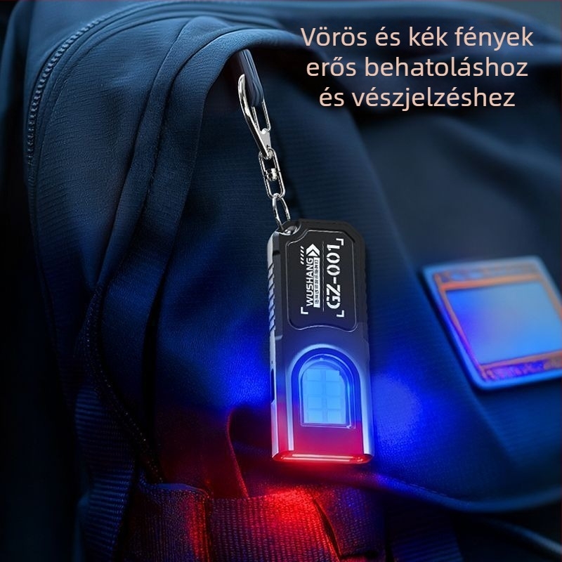 Első kerékpár fénye éjszakai kerékpározáshoz – újratölthető, vízálló, hatótáv legfeljebb 50 m, kulcstartóval