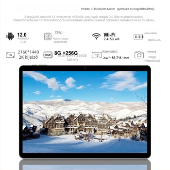 X30 táblagép 5G-vel, Android, négymagos processzor, 13 MP kamera és szemvédő HD kijelző