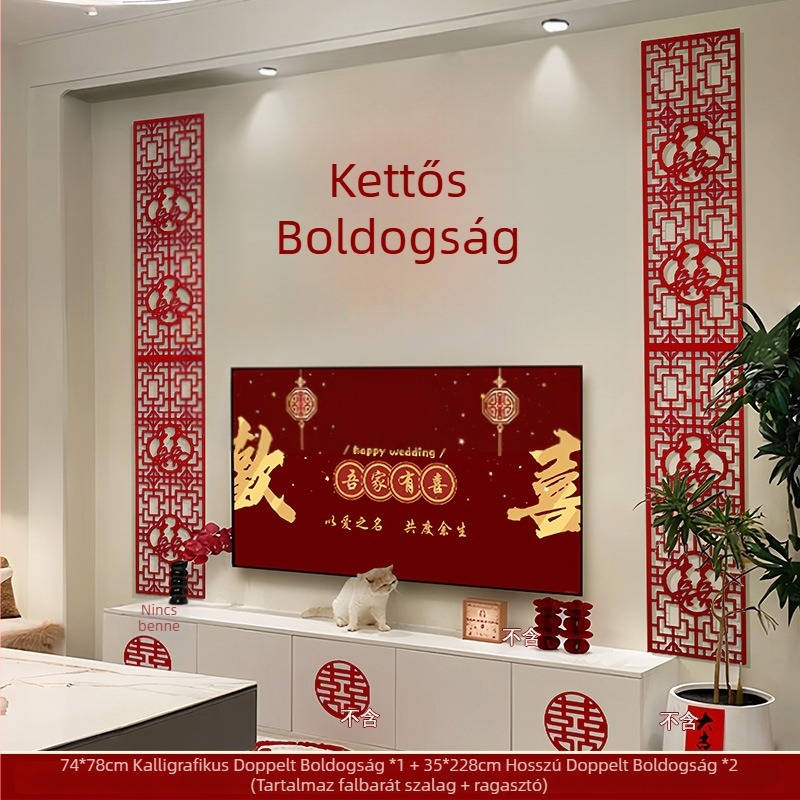 Esküvői TV-háttérkészlet - helyszínelrendezési rekvizitek, zászlóvászon anyag, szalag