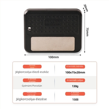 Jégkorcsolya élező, modell 1508, emery anyag, szemcse 400, jégkorcsolyák élezésére, tömeg 116 g