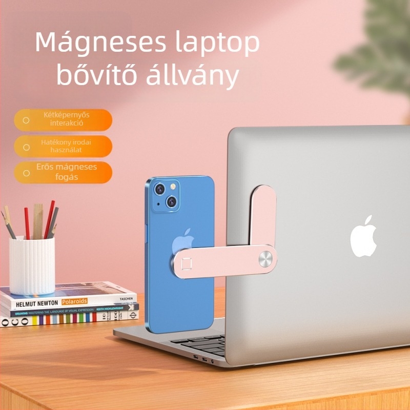 Telefon és laptop tartó, alumíniumötvözet, mágneses oldalsó kijelzőtámasz, SP21 modell, rezgéscsillapító