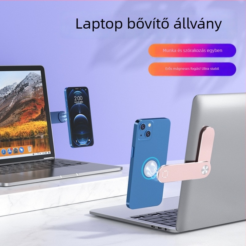 Telefon és laptop tartó, alumíniumötvözet, mágneses oldalsó kijelzőtámasz, SP21 modell, rezgéscsillapító
