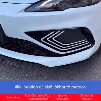 BYD Seal 05Dmihoz: első lökhárító dekoratív matrica, elülső rész dekoratív csíkok, ködfényszóró matricák, az autó első részének módosító fólia