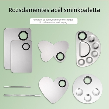 Négyzetes sminkpaletta – rozsdamentes acél, 2 részes készlet, arc-smink segédeszköz